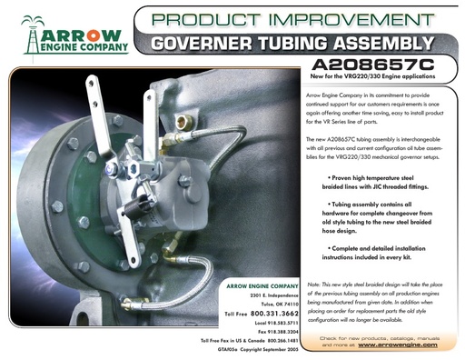 Governor Tubing Assembly Flier